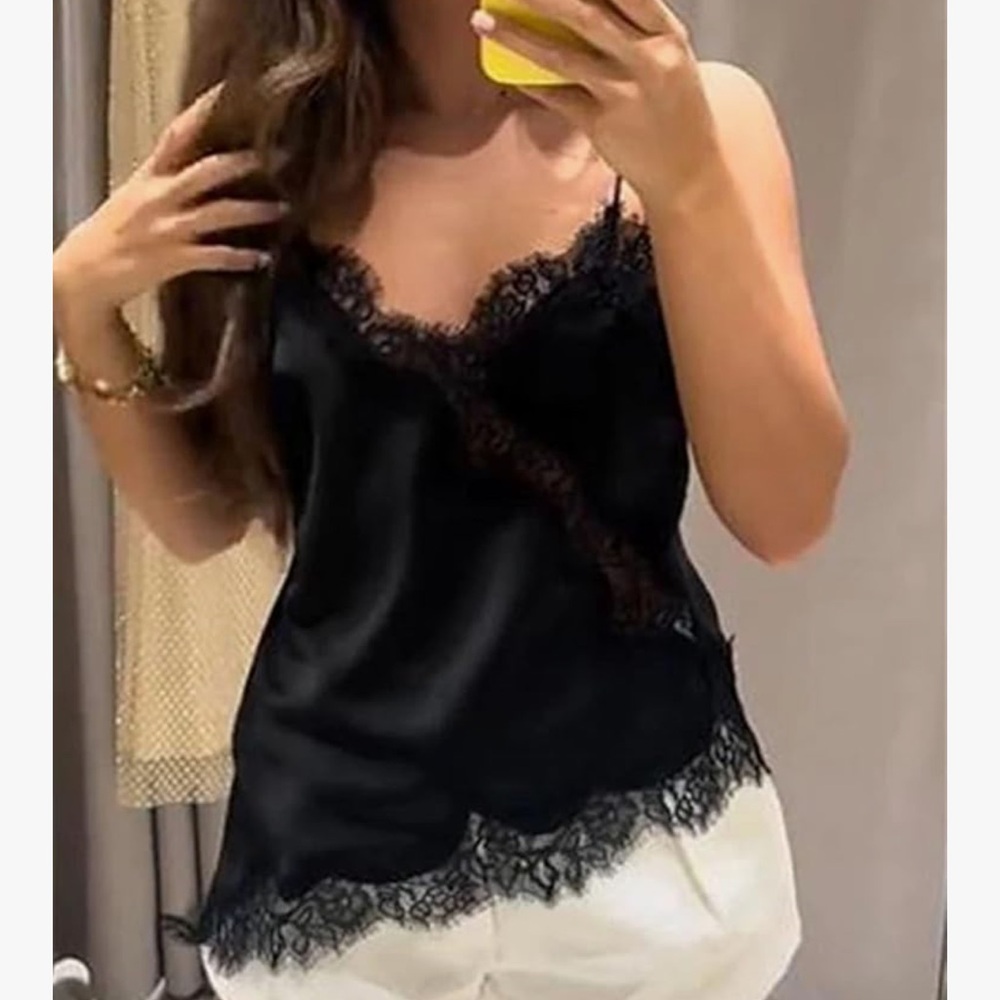 Black Lace Detail Top